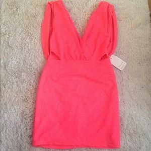 Drape back cut out mini dress